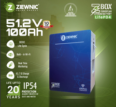 ZIEWNIC NEW WALL STAND LITHIUM BATTERY EUROPEAN 100AH-51.2V Z-BOX EUROPEAN IP54 PROTECTION AGAINST INGRESS