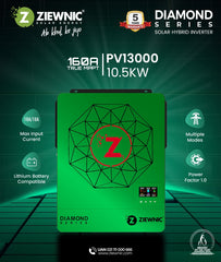 Ziewnic Diamond Series ON/OFF/MKS/KS Solar Hybrid Inverter 10.5 (KW) 5G PV13000 5 year brand warranty