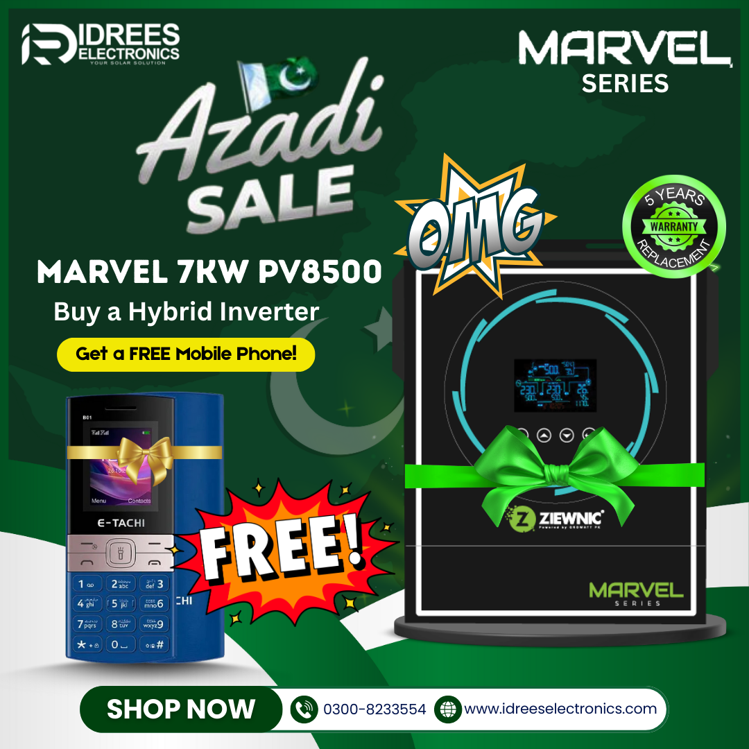 Ziewnic Marvel ON GRID WITH ENERGY STORAGE HYBRID 5G EUROPEAN PV 8500 (7.0 KVA) 5 Year Warranty