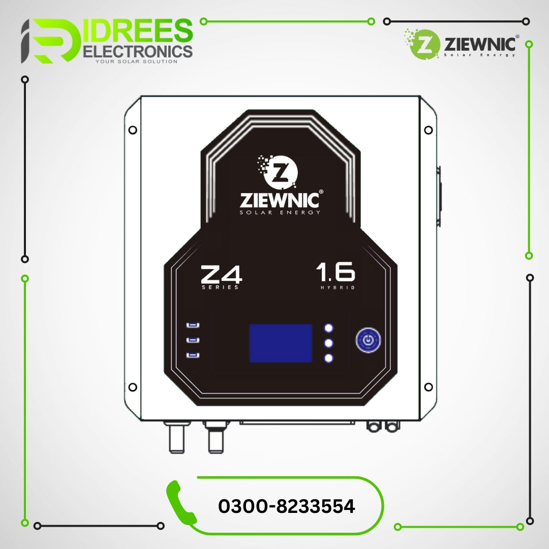 ZIEWNIC Z4 Series Inverter UPS HYBRID SOLAR INVERTER 1.6 (KVA) Simulated Sine Wave Solar Inverter Built-In 60 AMP MPPT 5 Years Brand Warranty - Idrees Electronics