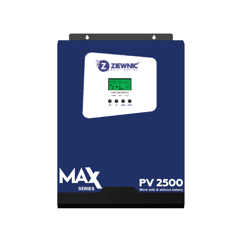 ZIEWNIC MAX - PV2500 (1.7 KVA) SOLAR HYBRID INVERTER 100% Pure Sine Wave Solar Inverter