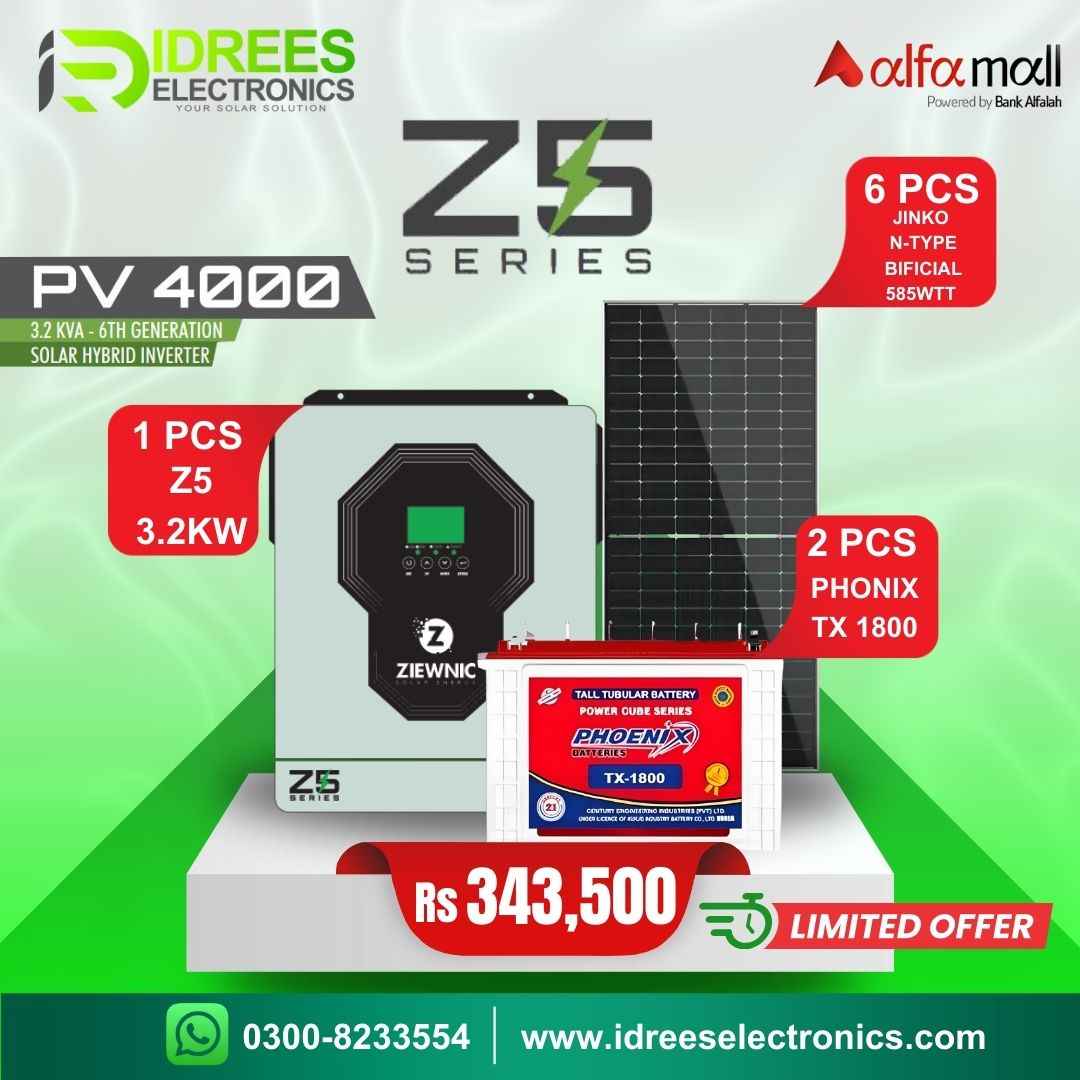 Ziewnic Solar Hybrid Inverter 3.2 (KVA) 6G PV4000 ) (Phoenix TX-1800 T ...