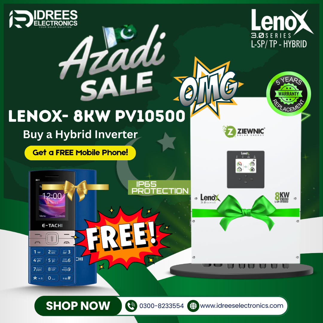 ZIEWNC LENOX 8KW 3.0 Series L-SP/ TP - HYBRID (PV10500) 48V ON & OFF GRID INVERTER WITH ENERGY STORAGE