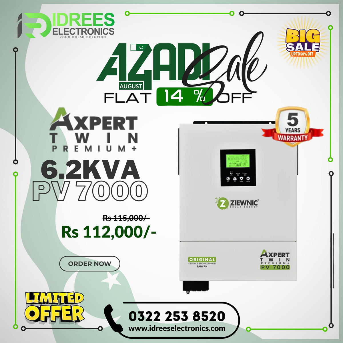 Ziewnic Axpert PREMIUM PLUS HYBRID 6.2KW PV7000