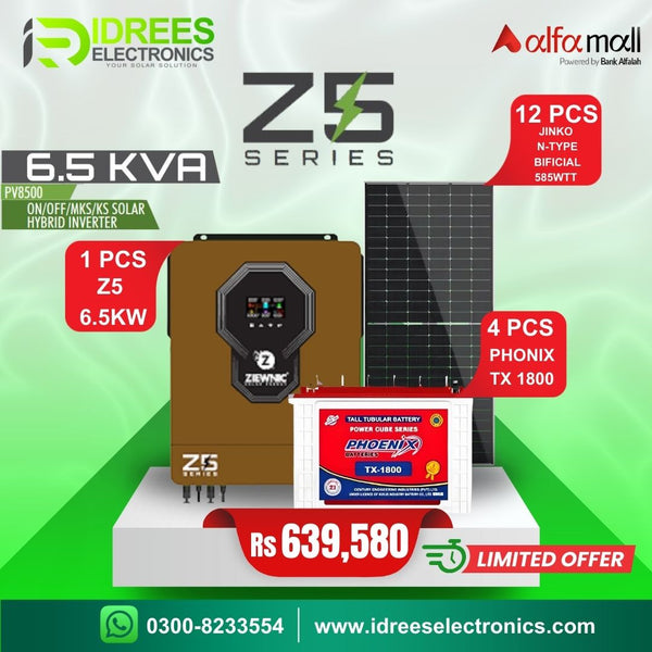 ZIEWNICON/OFF/MKS/KS Solar Hybrid Inverter 6.5 (KVA) 6G PV8500) (Phoen – Idrees Electronics ZIEWNICON/OFF/MKS/KS Solar Hybrid Inverter 6.5 (KVA) 6G PV8500) (Phoen – Idrees Electronics