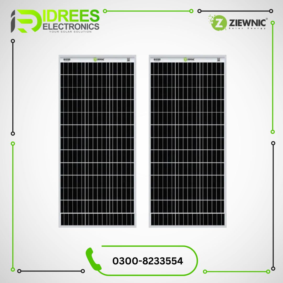 ZIEWNIC ( Pack Of 2 ) Solar Panel 180 Watts Mono Crystalline HALF CUT MONO PERC (180W) - Idrees Electronics