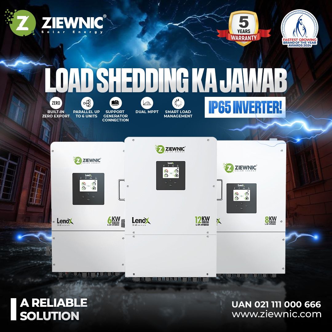 ZIEWNIC LENOX 12KW 3.0 Series L-SP/ TP - HYBRID  (PV15600) 48V ON & OFF GRID INVERTER WITH ENERGY STORAGE