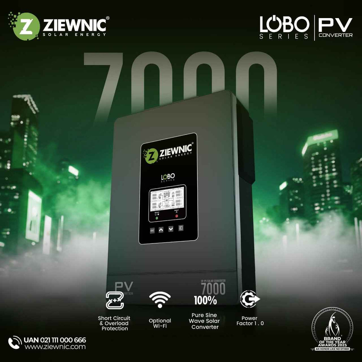 Ziewnic Lobo 5 kW PV7000 IP40 Solar Inverter 1 Year Warranty